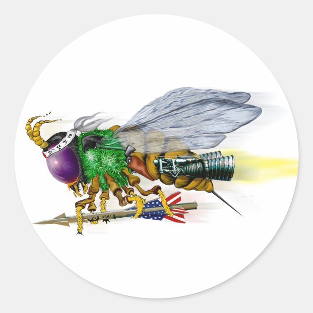 Internationale Mörder-Biene - LaRue Runder Aufkleber (Vorderseite)