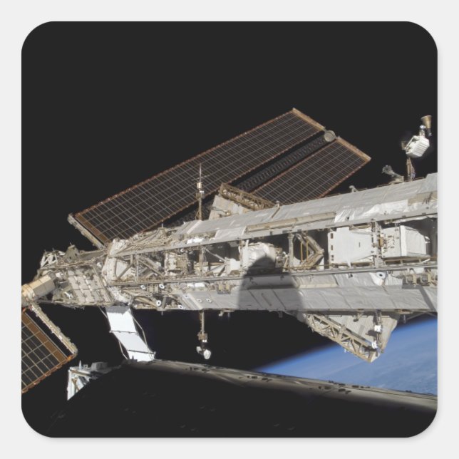 Internationale Raumstation 23 Quadratischer Aufkleber (Vorderseite)