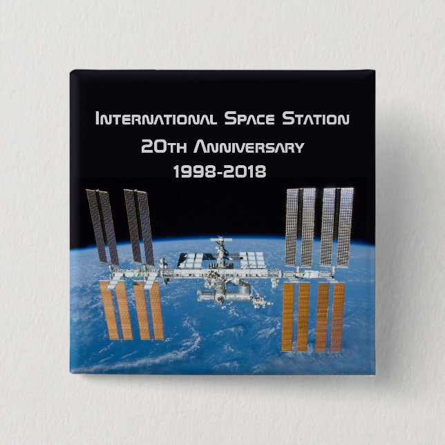 Internationale Raumstation ISS 20 Jahre alt Button (Vorderseite)
