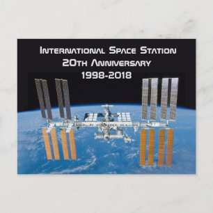 Internationale Raumstation ISS 20 Jahre alt Postkarte