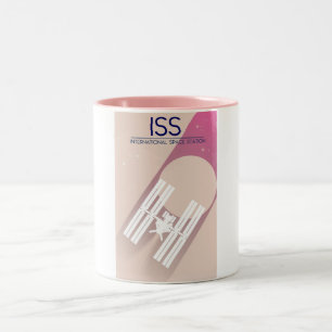 Internationale Raumstation Weltraumkunst. Zweifarbige Tasse