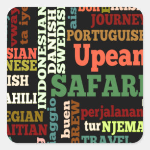 Internationale Reisegespräche Quadratischer Aufkleber