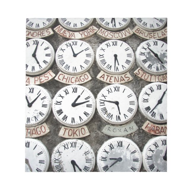 Internationale Uhren Notizblock (Vorderseite)