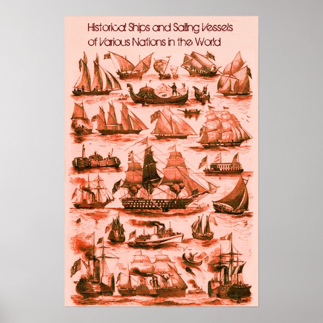 INTERNATIONALE VINTAGE SEGELSCHIFFE, Rot Poster (Vorne)