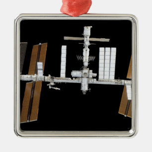 Internationale Weltraumstation 26 Silbernes Ornament