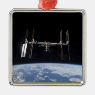 Internationale Weltraumstation 9 Silbernes Ornament