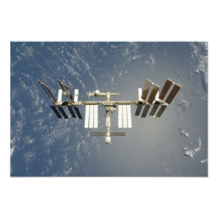 Internationale Weltraumstation backdropped Fotodruck