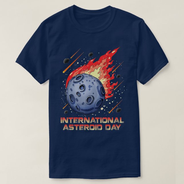 Internationaler Asteroidentag 30. Juni Astronomie- T-Shirt (Design vorne)