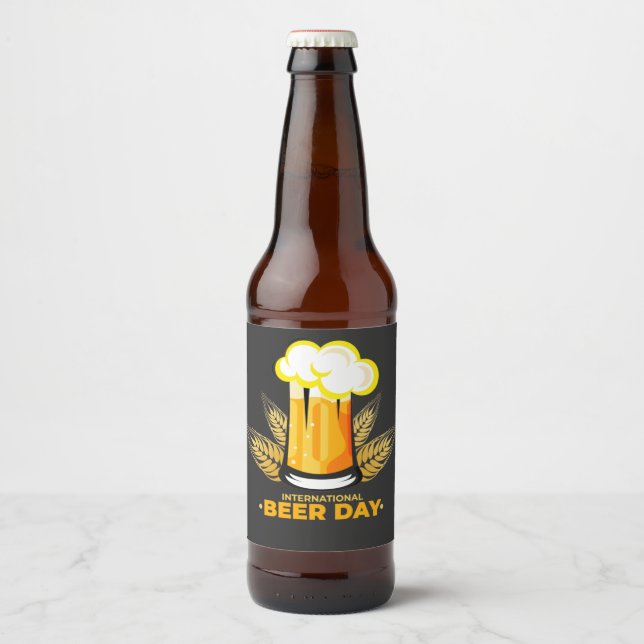 Internationaler Bier-Tag Bierflaschenetikett (Vorderseite)