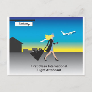 Internationaler Flugbegleiter der 1. Klasse Postkarte