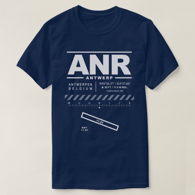Internationaler Flughafen Antwerpen ANR T - Shirt (Design vorne)