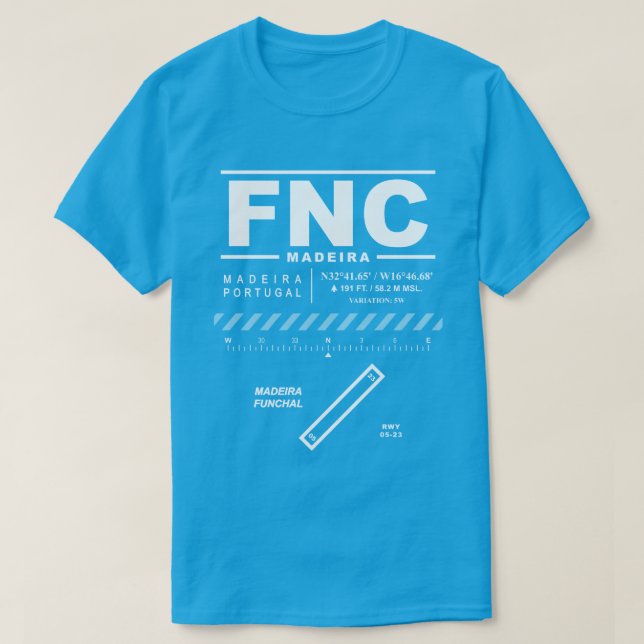 Internationaler Flughafen Madeira FNC T - Shirt (Design vorne)