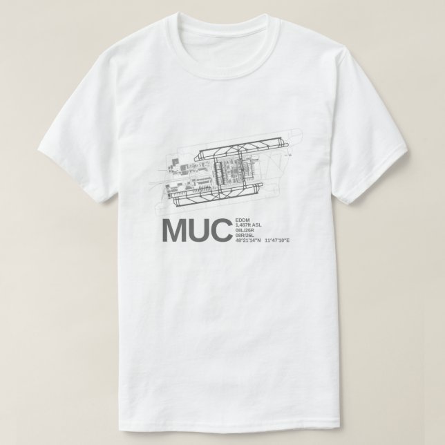 Internationaler Flughafen Münchens Franz Josef T-Shirt (Design vorne)
