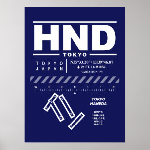 Internationaler Flughafen Tokyo Haneda HND Poster