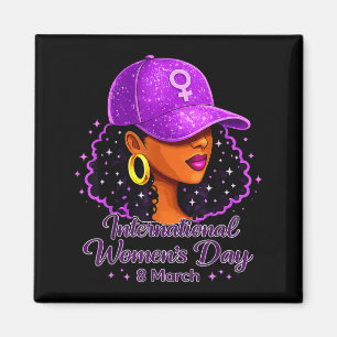 Internationaler Frauentag 2026 8. März schwarze Fr Magnet