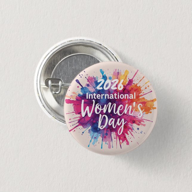 Internationaler Frauentag 2026 Button (Vorne & Hinten)