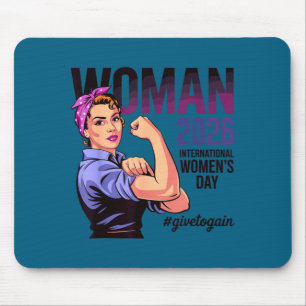 Internationaler Frauentag 2026 Geben um zu gewinne Mousepad