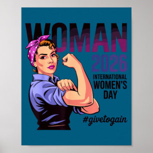 Internationaler Frauentag 2026 Geben um zu gewinne Poster