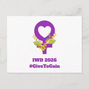 Internationaler Frauentag 2026 IWD Give To Gain Postkarte