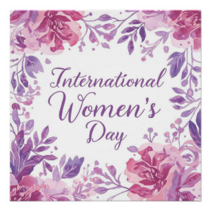 Internationaler Frauentag 2026 mit Blumenmotiv Poster