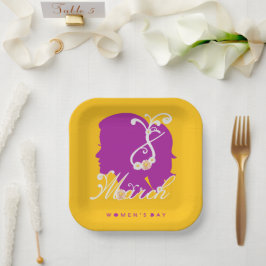 Internationaler Frauentag 8. März 2025 Pappteller