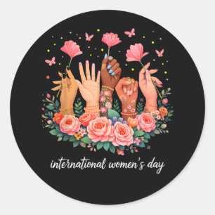 Internationaler Frauentag 8. März 2026 Runder Aufkleber