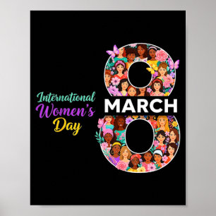 Internationaler Frauentag 8. März 2026 stärkend Poster