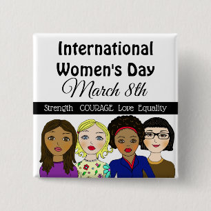 Internationaler Frauentag 8. März Button