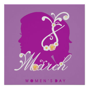 Internationaler Frauentag 8. März Floral Poster