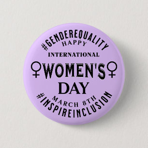 Internationaler Frauentag 8. März Gleichberechti Button