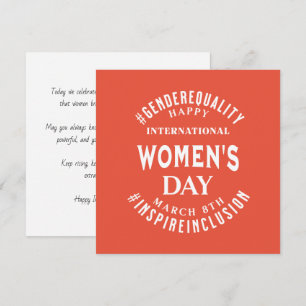 Internationaler Frauentag   8. März Gleichheit Karte