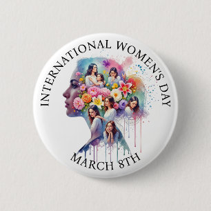 Internationaler Frauentag 8. März IWD Button