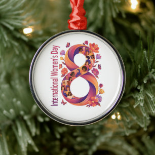 Internationaler Frauentag 8. März Ornament Aus Metall