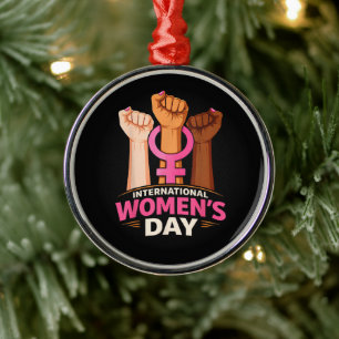 Internationaler Frauentag 8. März Ornament Aus Metall