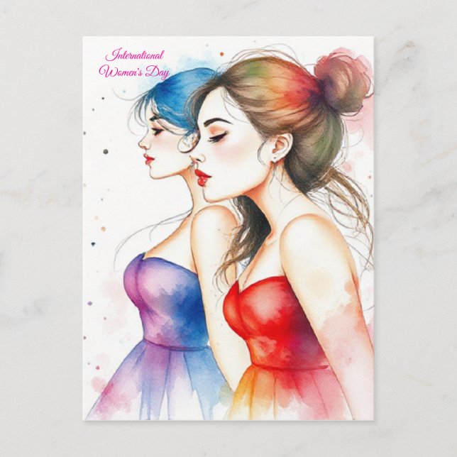 Internationaler Frauentag 8 März Postkarte (Vorderseite)