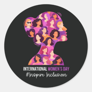 Internationaler Frauentag 8. März Runder Aufkleber