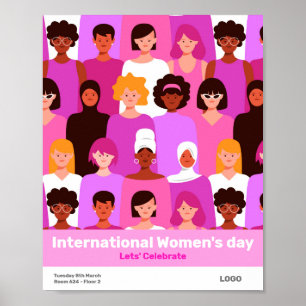 Internationaler Frauentag 8. März Unternehmensplak Poster