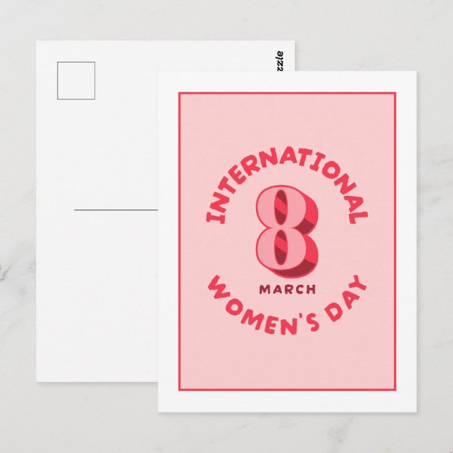 Internationaler Frauentag am 8. März Postkarte (Vorne/Hinten)