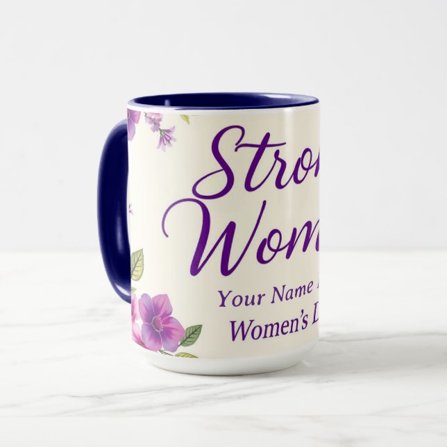 Internationaler Frauentag Elegantes Skript Tasse (Vorderseite Links)