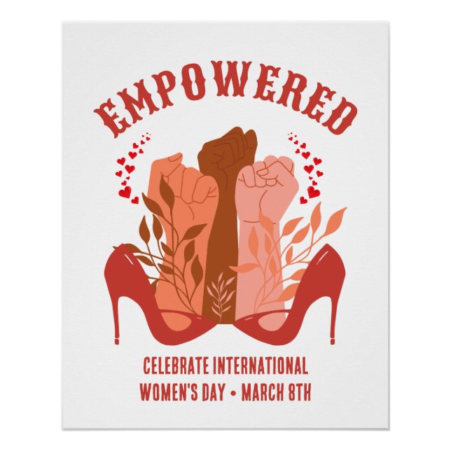 Internationaler Frauentag EMPOWERED Fäuste Stilett Poster (Vorderseite)