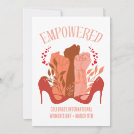 Internationaler Frauentag EMPOWERED Fists Stiletto Einladung