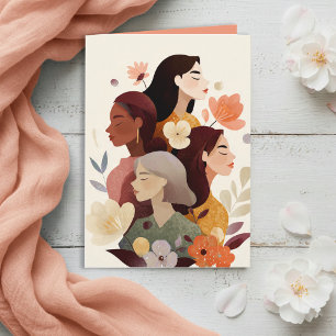 Internationaler Frauentag Floral Light Coral Karte