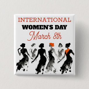 Internationaler Frauentag Frauen feiern Button