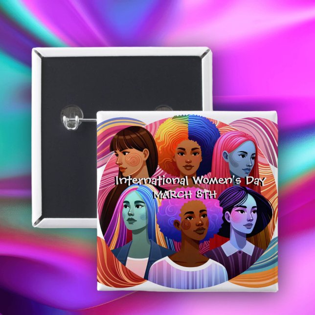 Internationaler Frauentag | Frauen feiern Button (Von Creator hochgeladen)