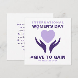 Internationaler Frauentag Give To Gain 2026 Feiertagskarte