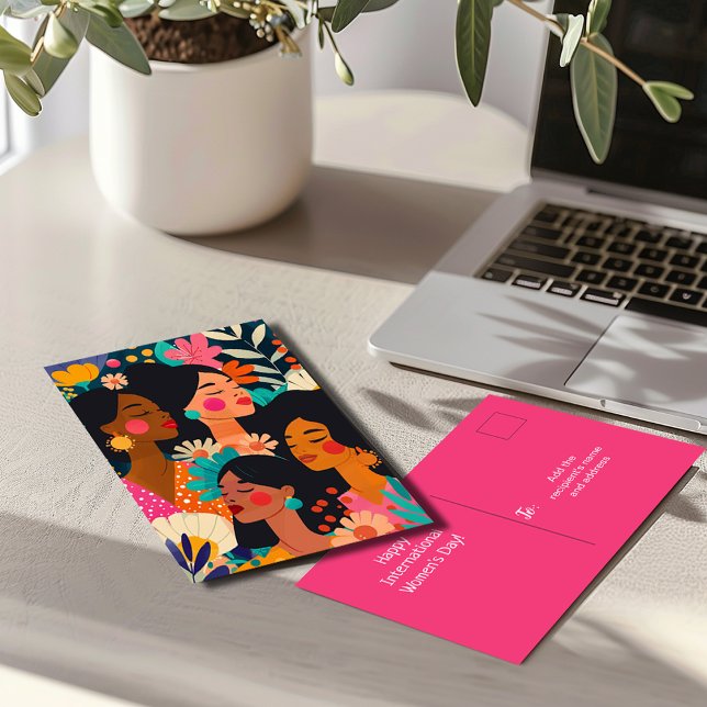 Internationaler Frauentag in Rosa Postkarte (Von Creator hochgeladen)