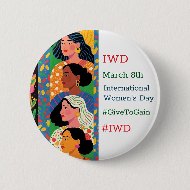 Internationaler Frauentag | IWD #GivetoGain Button (Vorderseite)