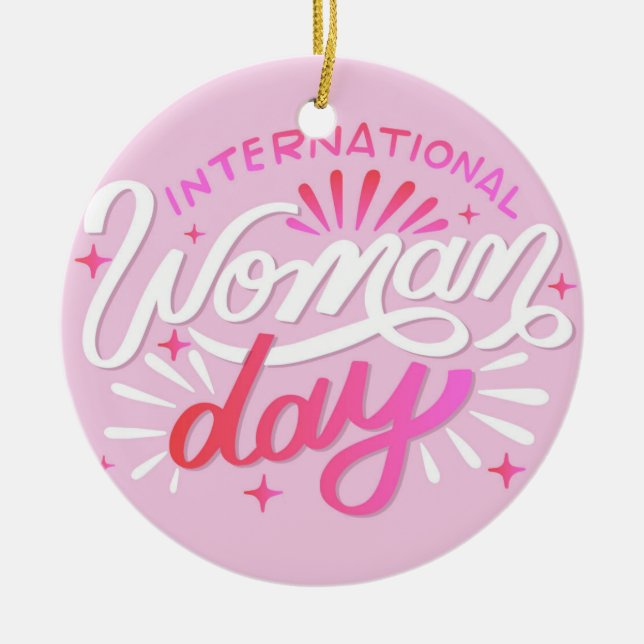 Internationaler Frauentag Keramik Ornament (Vorne)