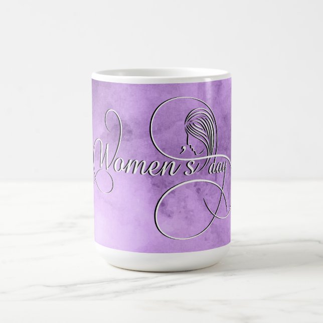 Internationaler Frauentag - Lila Wasserfarbe Kaffeetasse (Mittel)