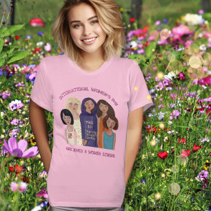 Internationaler Frauentag Mädchenpower pink T-Shirt